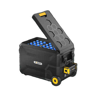BougeRV ASPEN 30 Portable Electric Fridge with wheels open view