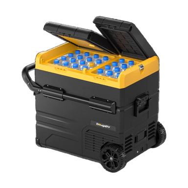 BougeRV CRD55 59QT 12 Volt Dual Zone Portable Fridge Open