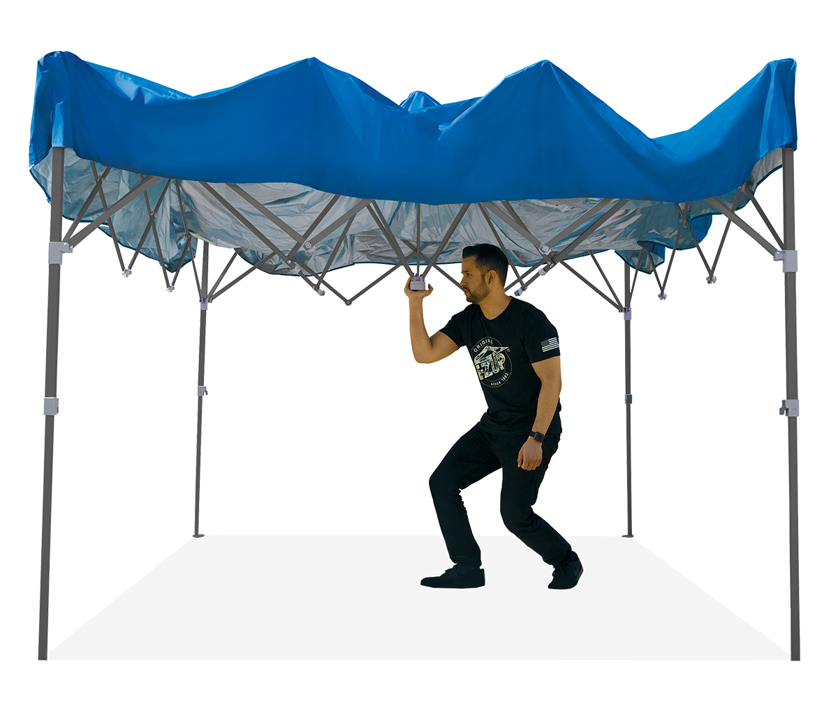 E-Z UP Patriot Vented 10x10 Setup View