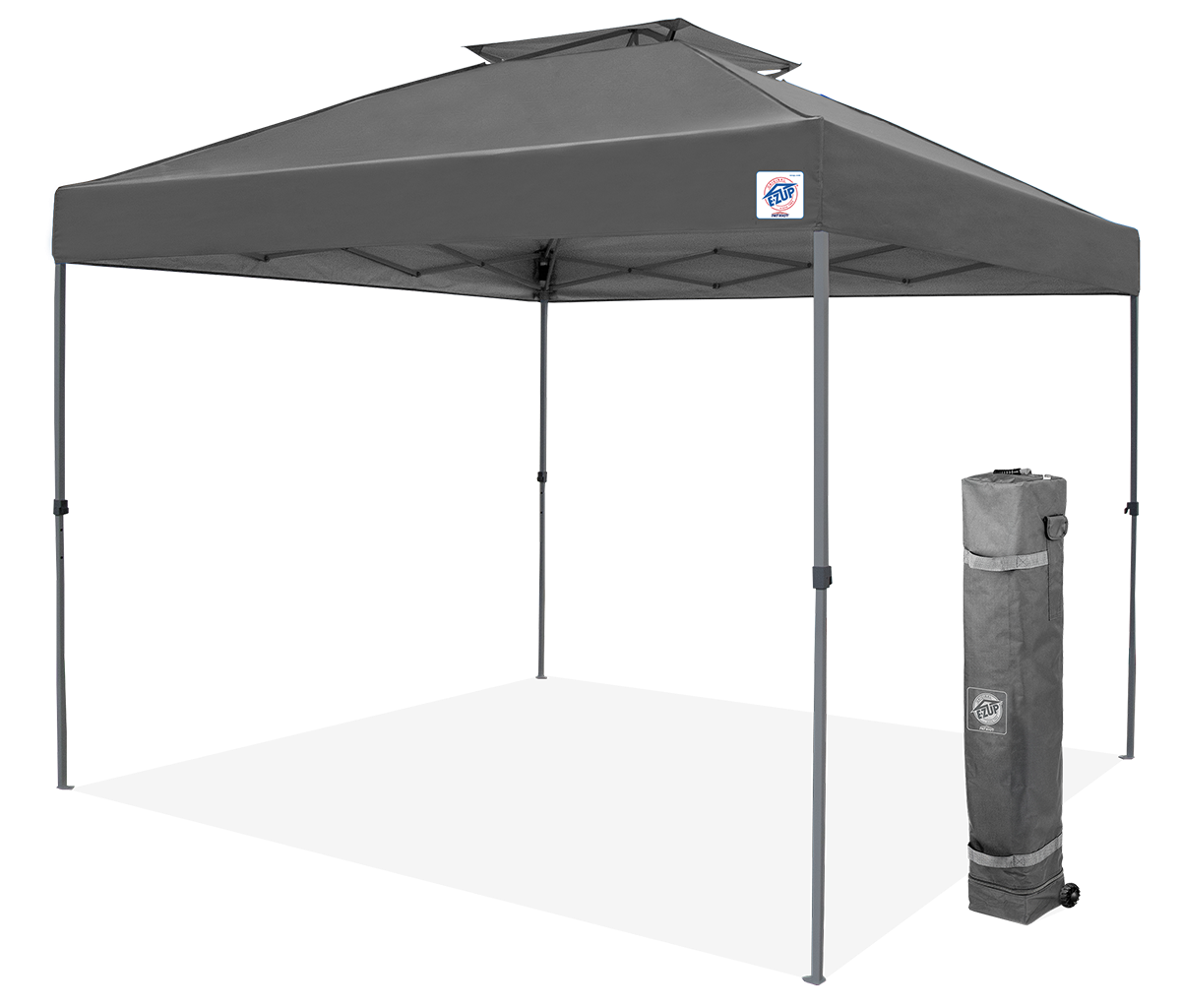 E-Z UP Patriot Vented 10x10 Front view Steel Grey