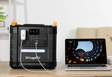 BougeRV FORT 1500 1456Wh LiFePO4 Portable Generator with Laptop