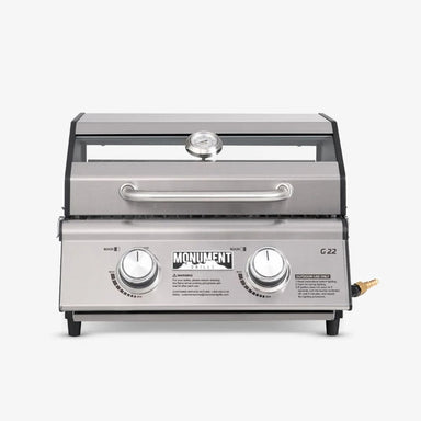 Monument G22 Stainless Tabletop Gas Grill front view