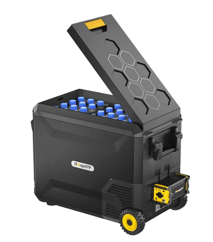 BougeRV ASPEN 40 PRO 12V Portable Fridge with 220Wh Battery Open Lid